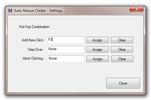 Configure Shortcut Key for New Click